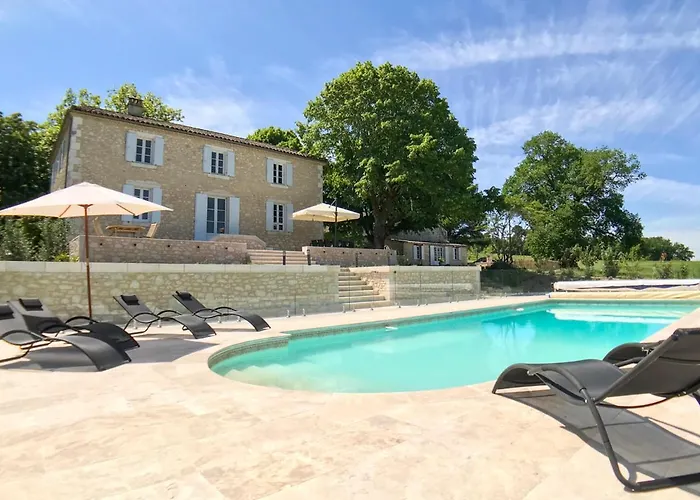 Saint-Capraise-D'Eymet Chateau Sleeps 14 With Pool And Air Con 빌라 사진